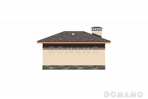 Проект бани со спортивным залом в цокольном этаже, бассейном, душевой, парной и комнатой отдыха / Фасад 4