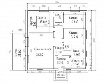 КП-001 / План 1 этажа КП-001 / План 1 этажа