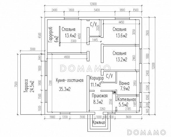 КП-001 / План 1 этажа КП-001 / План 1 этажа