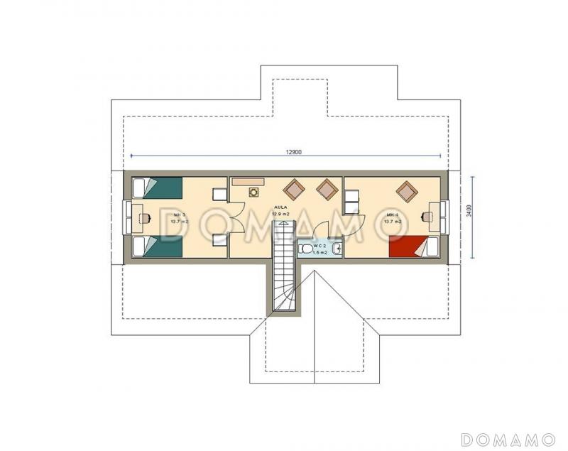 Проект каркасного дома / План мансардного этажа