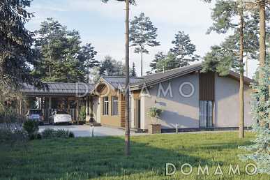 Проект одноэтажного дома с тремя спальнями, верандой для барбекю, постирочной и лапомойкой