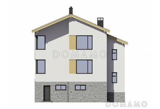 Проект трехэтажного кирпичного дома с двойным гаражом / Фасад 4