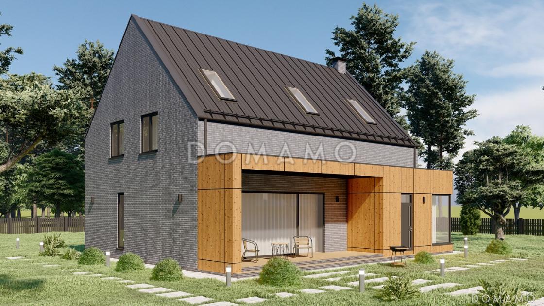 Проект современного двухэтажного дома с террасой в стиле БарнХаус S-219 / 5
