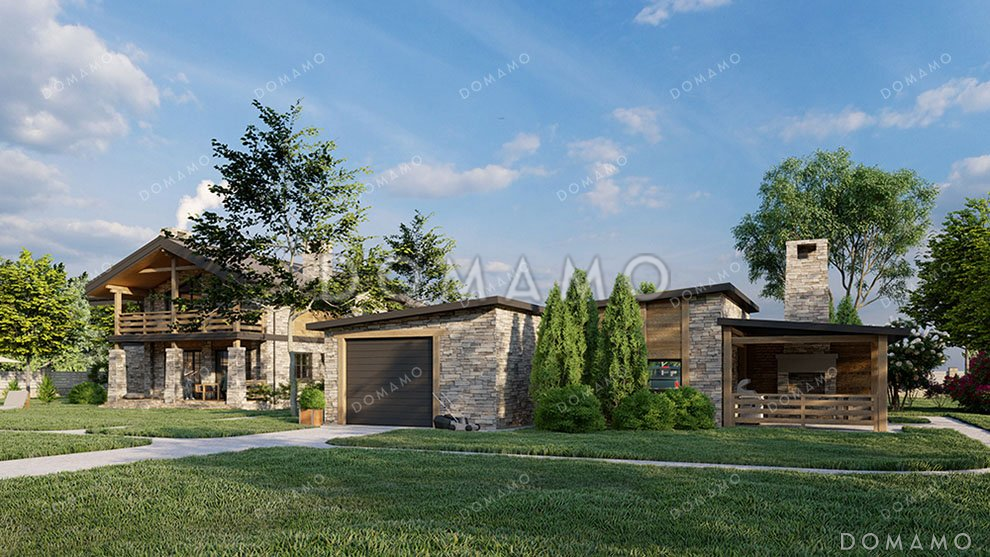 Проект двухэтажного дома с двумя террасами и балконом / 4