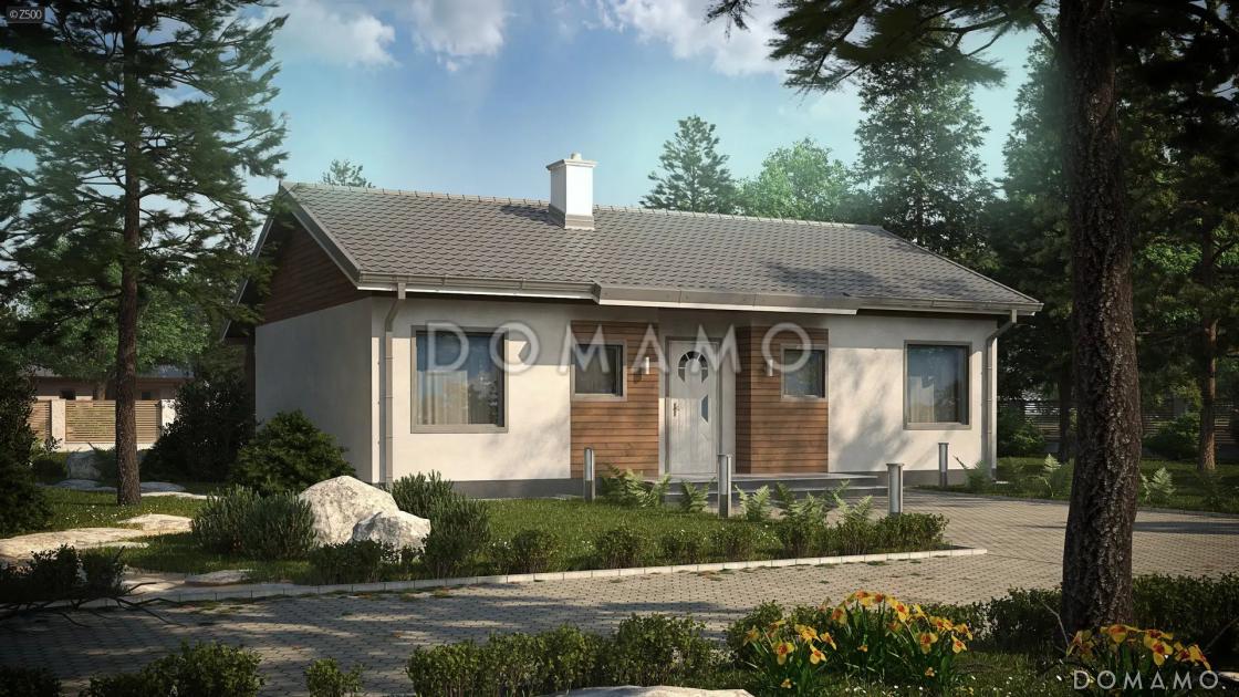 Проект одноэтажного дома из газобетона с 3 спальнями и светлой гостиной / 3