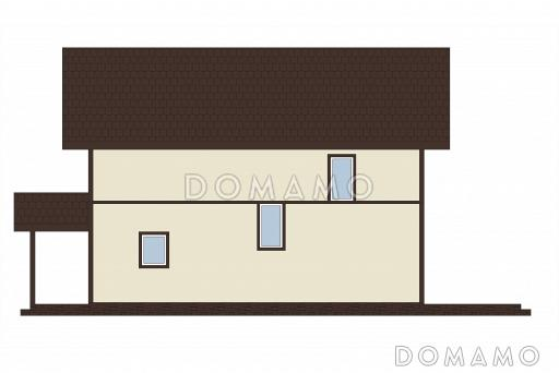 Проект кирпичного дома 10х10 с мансардой / Фасад 2