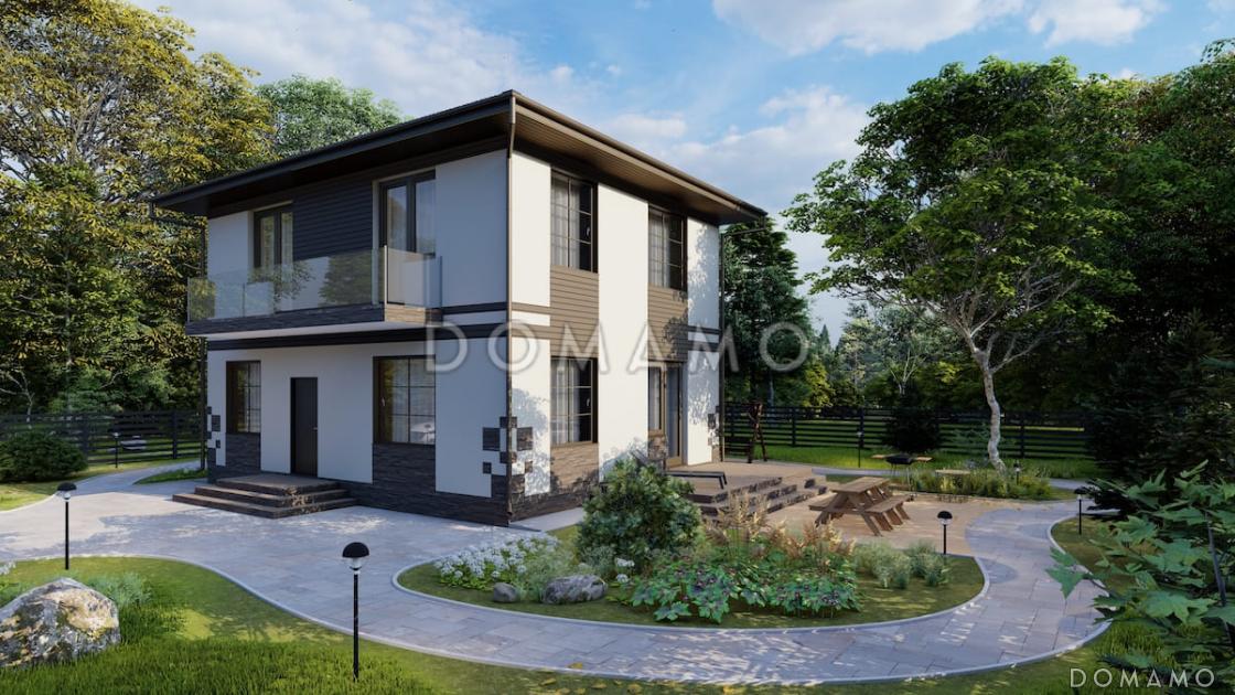 Проект компактного двухэтажного дома с 3 спальнями, гостиной и балконом / 5