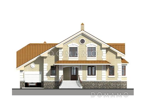 Проект дома из газобетона с выразительным фасадом / Фасад 3