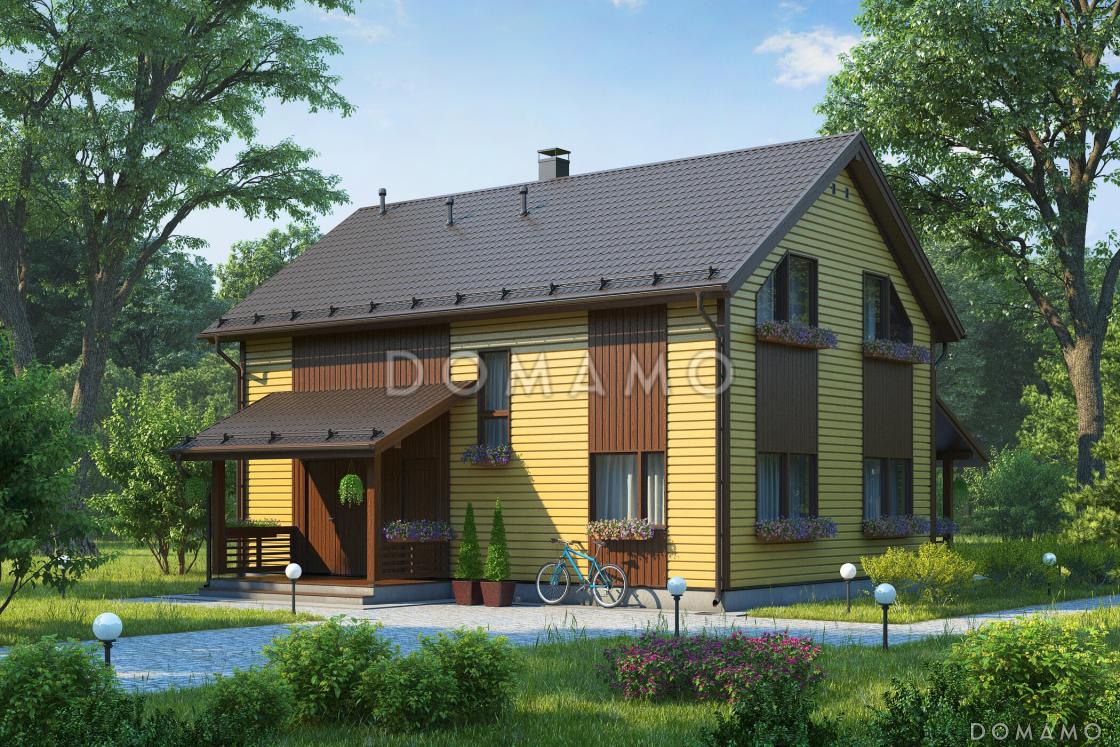 Проект скандинавского коттеджа с 4 спальнями, светлой гостиной и крытой террасой / 5