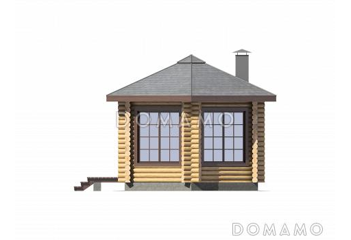 Проект небольшой, деревянной беседки для дачи / Фасад 2