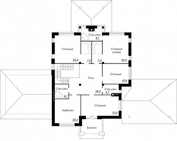 Проект дома из газобетона элитного статуса / План 2 этажа Проект дома из газобетона элитного статуса / План 2 этажа