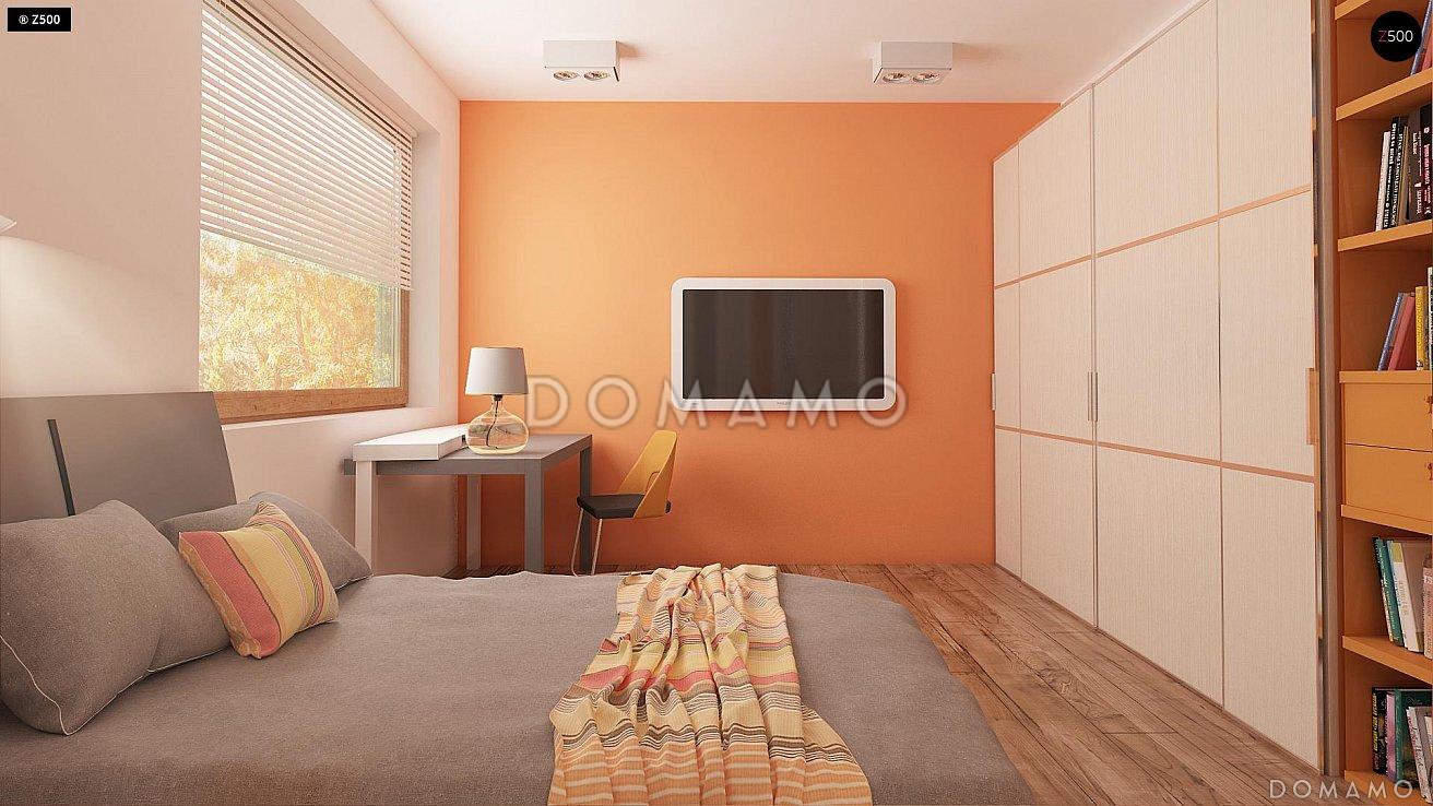 Проект простого компактного одноэтажного дома из кирпича с тремя спальнями / 8