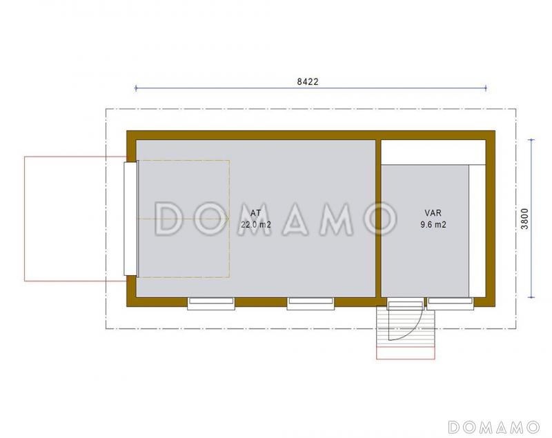Проект каркасного гаража в скандинавском стиле / План 1 этажа