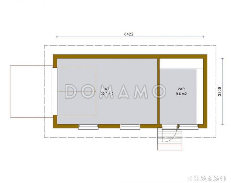 Проект каркасного гаража в скандинавском стиле / План 1 этажа