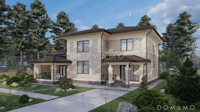 Проект большого дома с 5 спальнями, кабинетом и просторной гостиной Проект большого дома с 5 спальнями, кабинетом и просторной гостиной