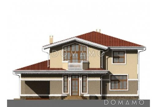 Проект дома из пеноблоков со вторым светом / Фасад 1