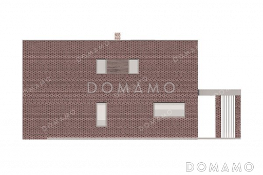 Проект двухэтажного дома с просторной гостиной и террасой / Фасад 3