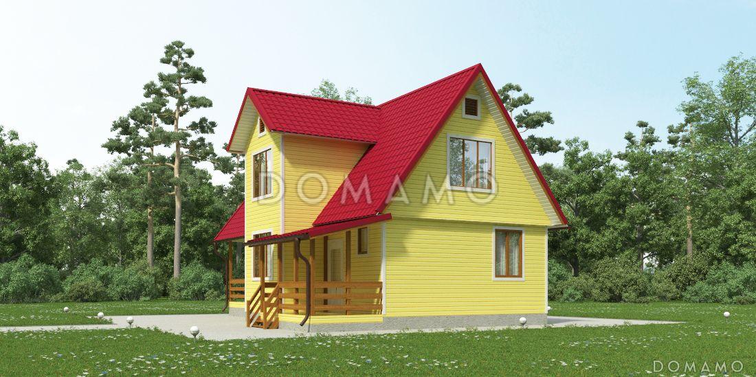 Проект дома из клееного бруса с небольшой кухней  / 3