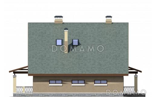 Проект дома из SIP панелей для постоянного проживания с гаражом для одной машины / Фасад 2
