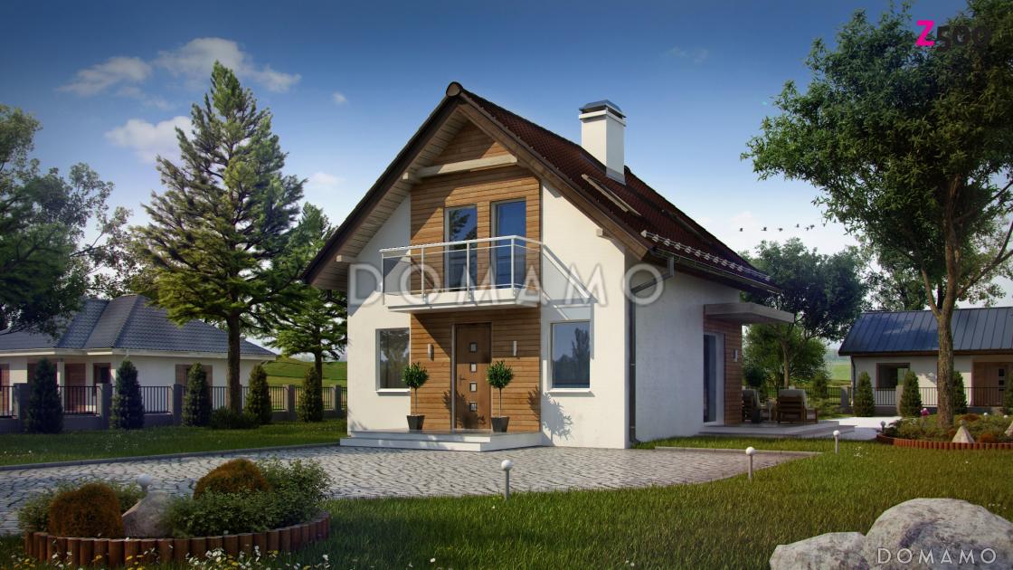 Проект компактного одноэтажного мансардного дома из кирпича с двумя спальнями для строительства на небольшом участке / 2