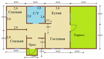 Барнхаус проект "Классик 10" / План 1 этажа Барнхаус проект "Классик 10" / План 1 этажа