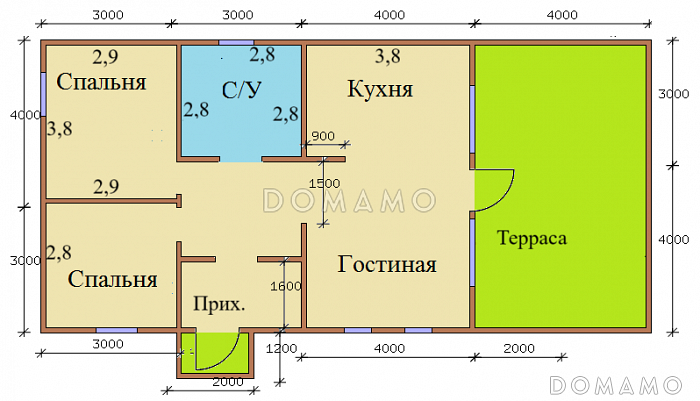 Барнхаус проект "Классик 10" / План 1 этажа Барнхаус проект "Классик 10" / План 1 этажа