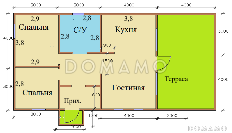 Барнхаус проект "Классик 10" / План 1 этажа Барнхаус проект "Классик 10" / План 1 этажа