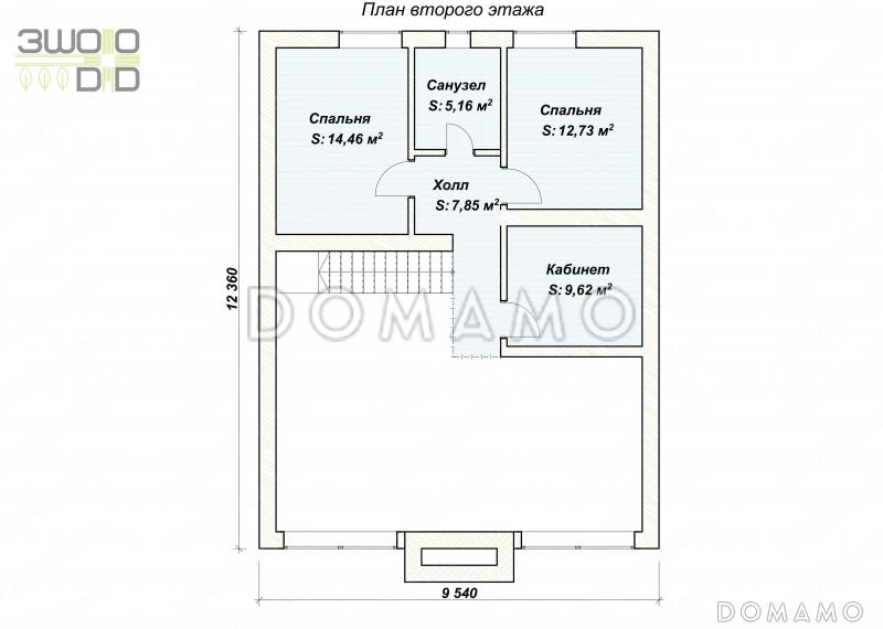 7123 - финский каркасный дом с большой гостиной / План 2 этажа