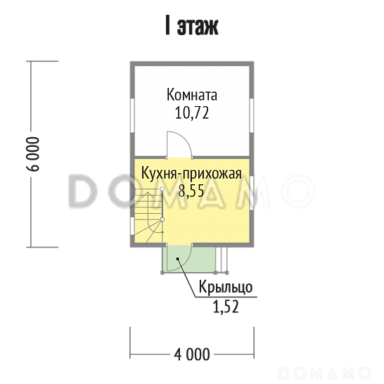 Проект маленького дома из клееного бруса / План 1 этажа Проект маленького дома из клееного бруса / План 1 этажа