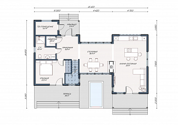 Каркасный дом "Татлин" / План 1 этажа