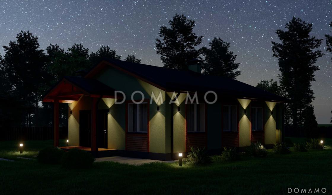 Проект небольшого одноэтажного дома для узких участков S-70 / 5