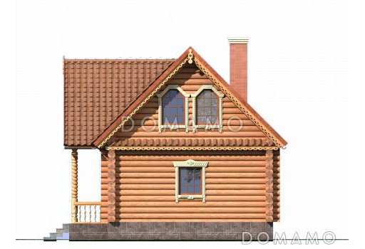 Проект бани с мансардой и подвалом / Фасад 3