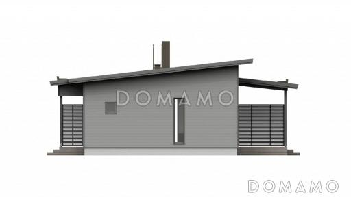 Проект одноэтажного каркасного дома с односкатной крышей / Фасад 4 Проект одноэтажного каркасного дома с односкатной крышей / Фасад 4