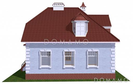 Проект просторного коттеджа из газобетона с террасой / Фасад 3