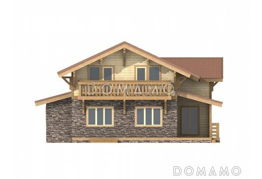 Проект современного каркасного дома с двумя террасами / Фасад 4