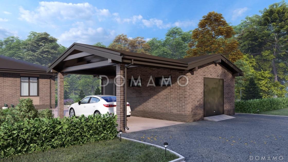 Проект утепленного гаража из газобетона с навесом и погребом / 2