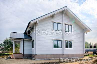 Проект дома из клееного бруса с просторной сауной и спальней на первом этаже Проект дома из клееного бруса с просторной сауной и спальней на первом этаже