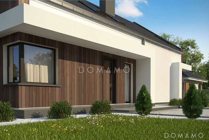 Проект комфортного одноэтажного мансардного дома из газобетона для двух семей Проект комфортного одноэтажного мансардного дома из газобетона для двух семей