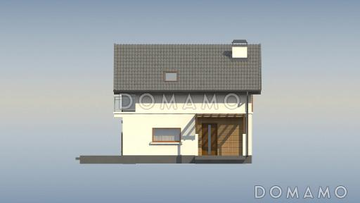 Проект одноэтажного дома с высоким мансардным этажом из газобетона с кабинетом и угловым балконом / Фасад 4