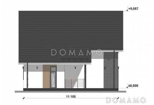 Проект компактного дома со скатной кровлей S-162 / Фасад 4