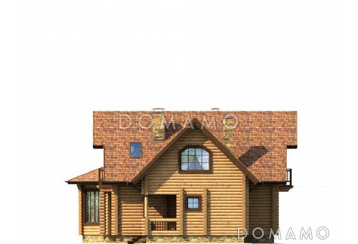 Проект уютного дома с тремя спальнями и необычной столовой-верандой / Фасад 4