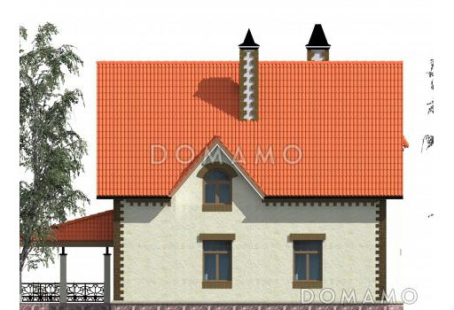 Дом с островерхой кровлей и двухэтажным эркером / Фасад 3