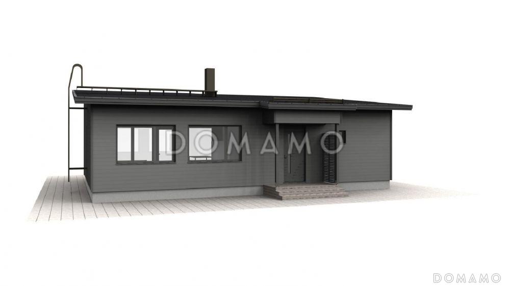Проект одноэтажного каркасного дома с односкатной крышей / 3