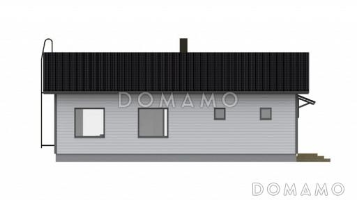 Проект современного каркасного дома с двускатной крышей / Фасад 4