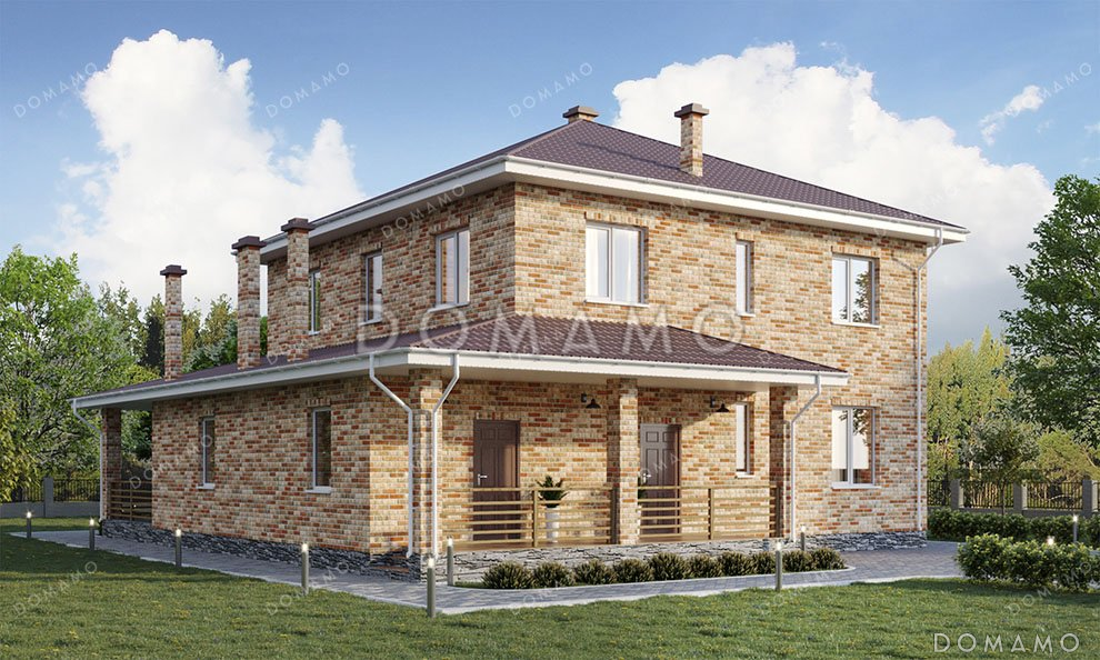 Проект дома из газобетона с террасой и тремя спальнями / 3