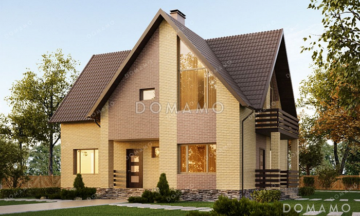 Проект одноэтажного дома с большой гостиной и мансардой Проект одноэтажного дома с большой гостиной и мансардой