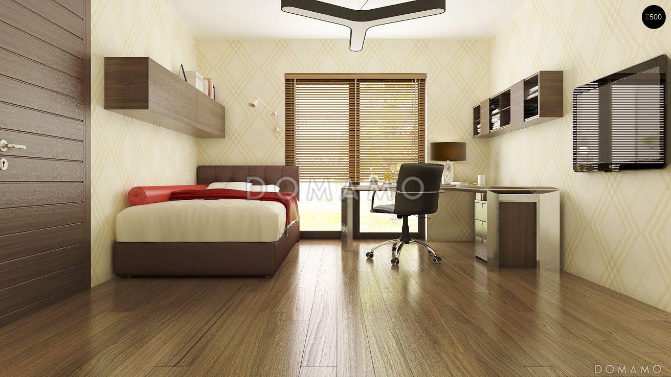 Проект просторного современного одноэтажного дома из кирпича с четырьмя спальнями / 7