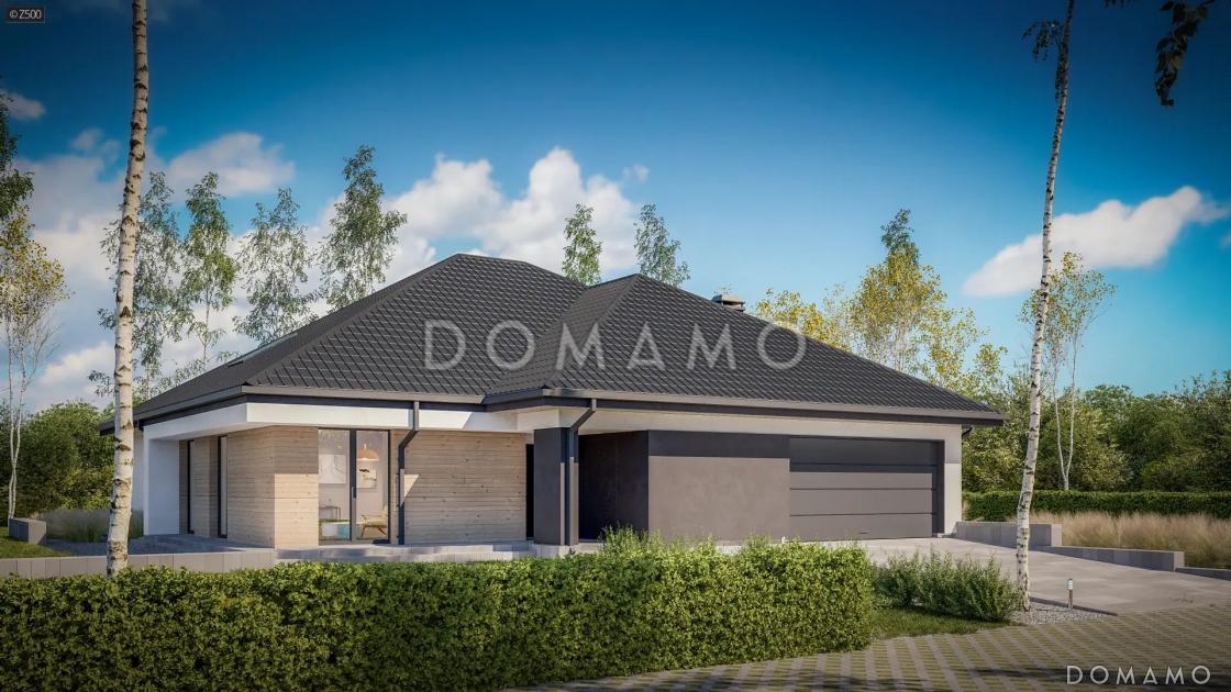 Проект кирпичного дома с мастер-спальней, террасой и гаражом / 3