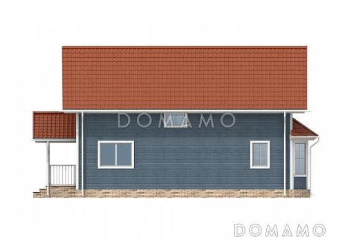 Проект двухэтажного каркасного дома с эркерами / Фасад 4