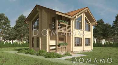 Проект деревянного дома из клееного бруса с большой туалетной комнатой Проект деревянного дома из клееного бруса с большой туалетной комнатой